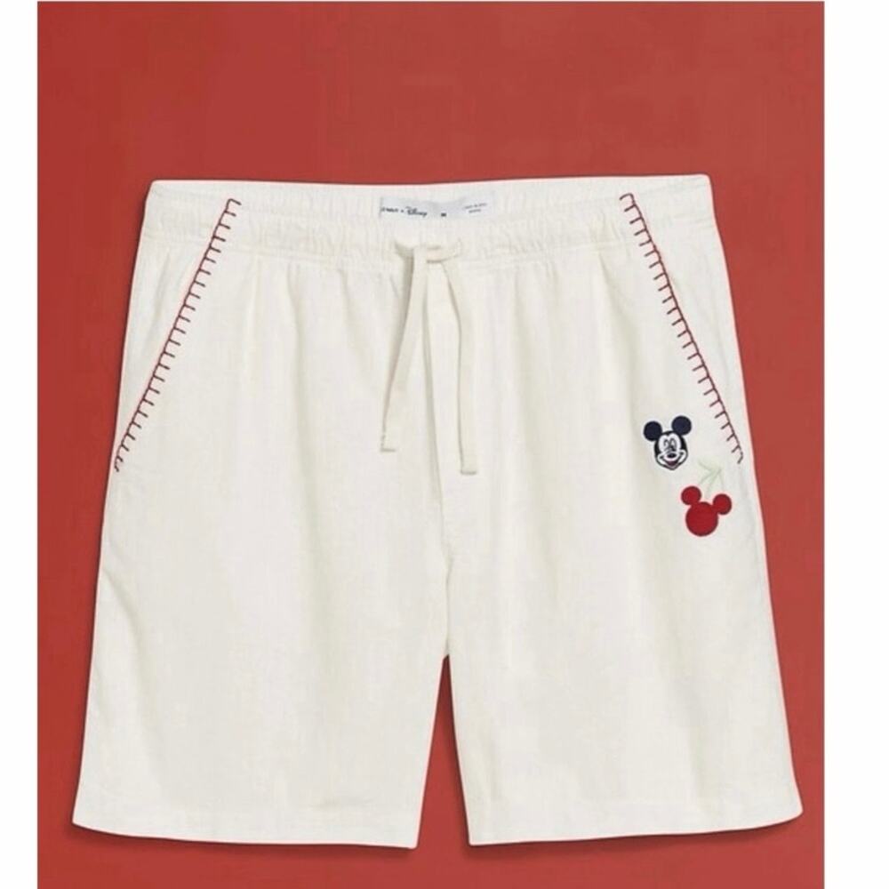 Old Navy x Disney Mickey Mouse Linen-Blend Jogger Shorts Size XL NWT